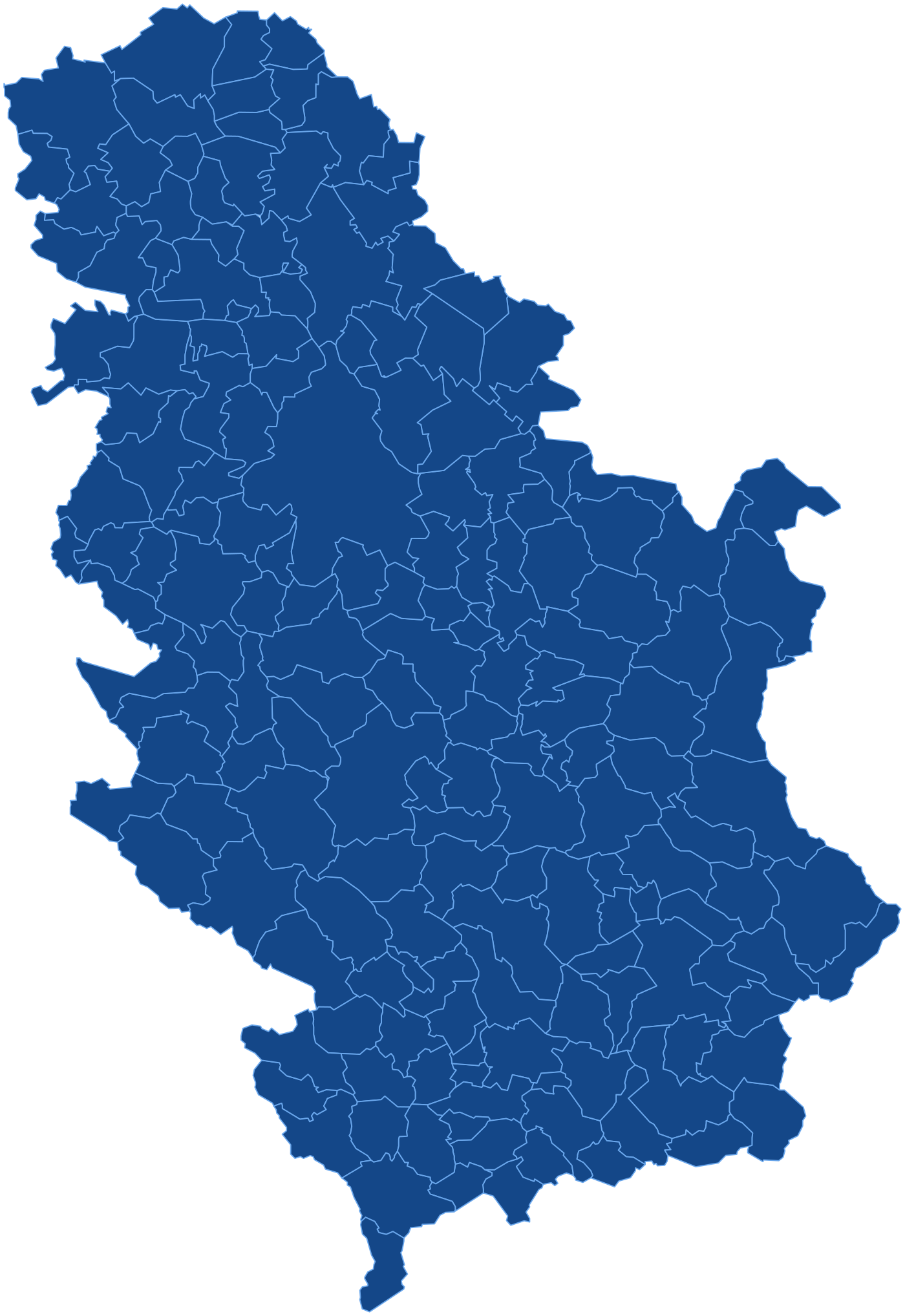 Mapa Srbije sa granicama opština